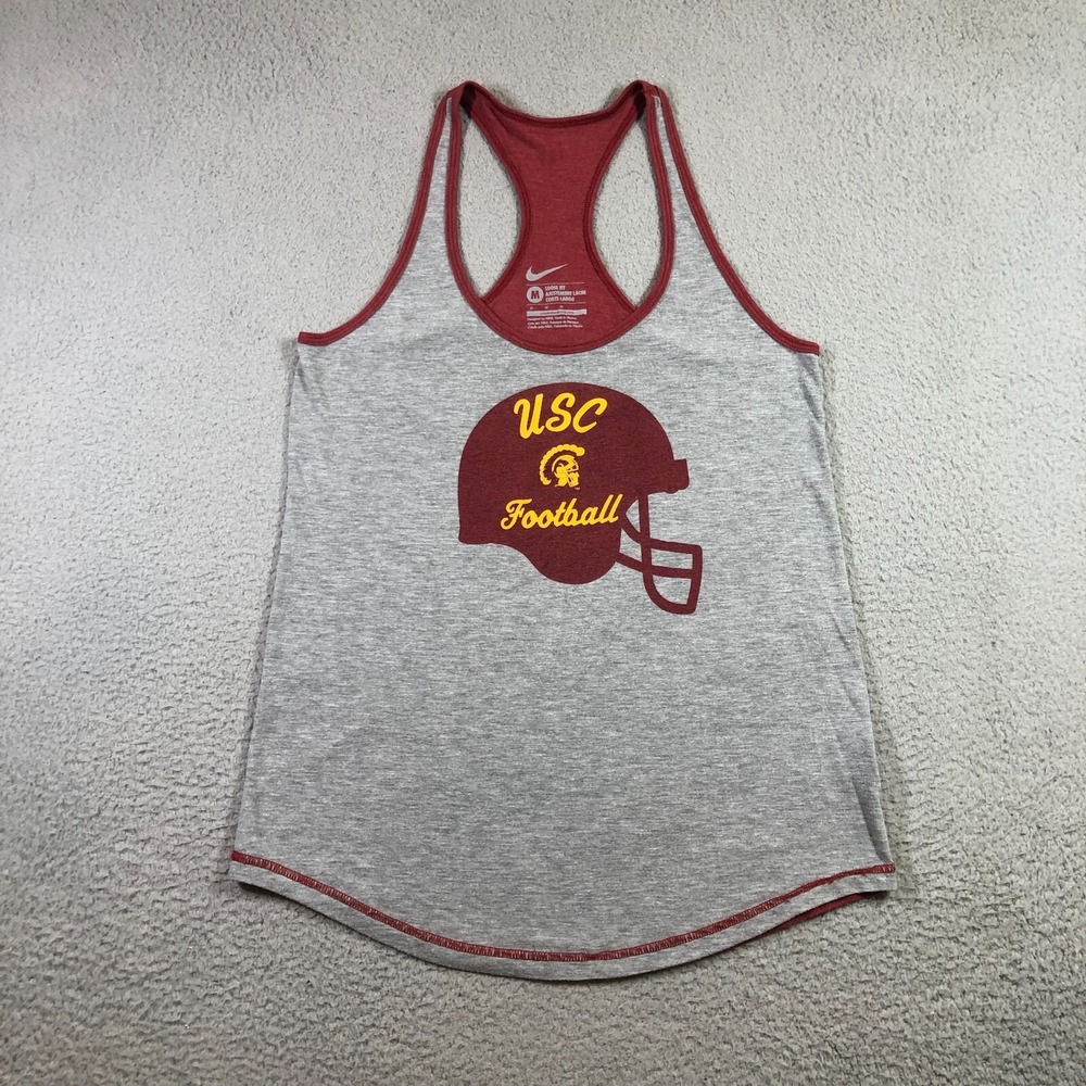 nike USC trojan football Tank Top women's M gray red college sports